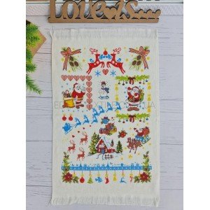 Новогоднее полотенце для рук Дед Мороз и Снеговик , 40х60