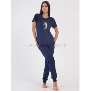 Женская пижама Футболка и Брюки Vienetta 405189 Синий, S