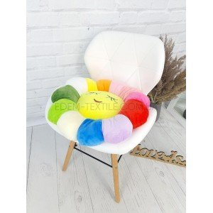 Яркая сидушка на стул Эмодзи Счастливая Улыбка , диаметр 47