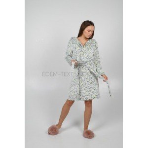 Короткий женский халат в леопардовый принт 1322 Леопард, S Короткий женский халат в леопардовый принт 1322 Леопард, S