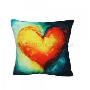 Мягкая Подушка с принтом Горячее Сердце Копица , 31х31х10
