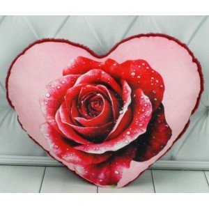 Подушка Валентинка в форме Сердечка Роза Копица , 35х35