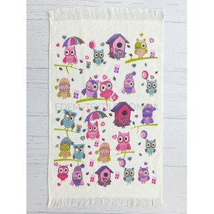 Салфетка для рук махровая разноцветные Совушки , 40х60
