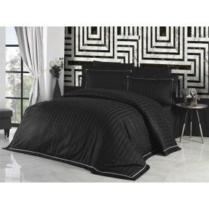 Черное постельное белье сатин Novel Line Black , Евро