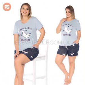 Пижама футболка и шорты Goodnight moon 4825 Аква, 2XL
