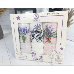 Подарочный набор салфеток для рук Лаванда , 30х50-3шт