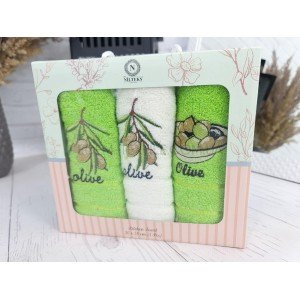 Комплект салфеток на подарок для кухни Olive , 30х50-3шт