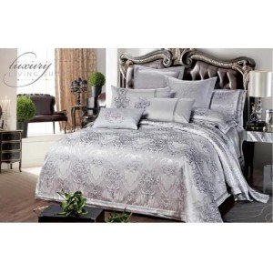 Жаккардовый комплект белья из сатина J-0060 , Евро