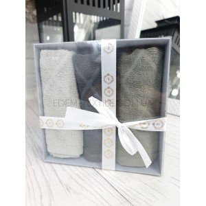 Комплект подарочный махровых салфеток Ромбы , 30х50-3шт