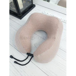 Рогалик под голову для путешествий Полоска Мокко, 25х30