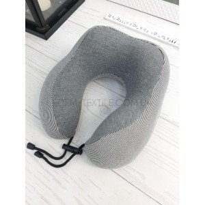 Подушка под голову для путешествий Полоска Графитовый, 25х30 Подушка под голову для путешествий Полоска Графитовый, 25х30