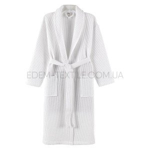 Белый вафельный женский халат Ярослав , XL/2XL