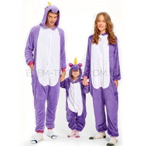 Кигуруми комбинезон Единорог фиолетовый , Рост 145-155 (S)