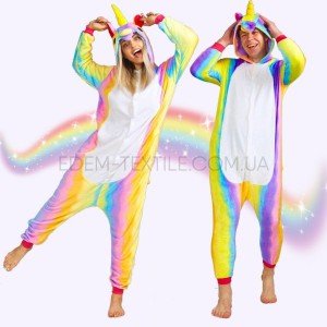 Пижама Кигуруми Единорог Радужный , Рост 145-155 (S)