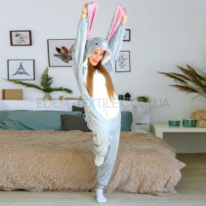 Пижама Кигуруми Серый Заяц Big ears , Рост 163-175 (L) Пижама Кигуруми Серый Заяц Big ears , Рост 163-175 (L)