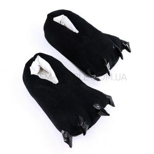 Тапки Лапки Кигуруми с когтями плюшевые Черный, 36/38