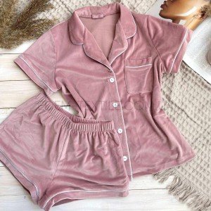 Женский плюшевый комплект двойка Christel 099 Пудровый, L Женский плюшевый комплект двойка Christel 099 Пудровый, L