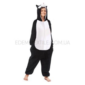 Кигуруми Пижама Черный Хаски для детей , Рост 140