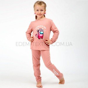 Прикольная пижама для девочки Among Us Roksana Пудровый, Рост 104-110 (4-5 лет)