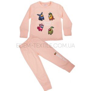 Пижама со штанами для девочки Among Us Персиковый, Рост 104-110 (4-5 лет)