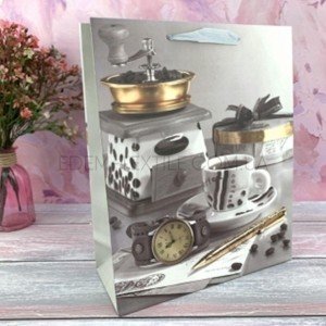 Мужской подарочный пакет картонный Coffee Break , 31x42x12