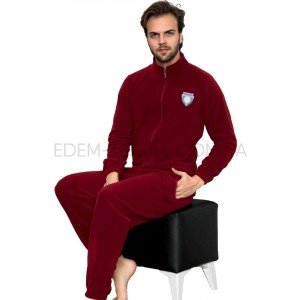 Теплый мужской флисовый костюм для дома 6130-5 Бордовый, 2XL Теплый мужской флисовый костюм для дома 6130-5 Бордовый, 2XL