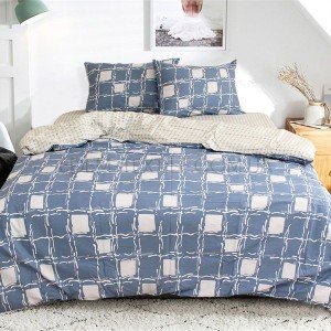 Комплект постельного белья с принтом Клетка S322 , Двуспальный