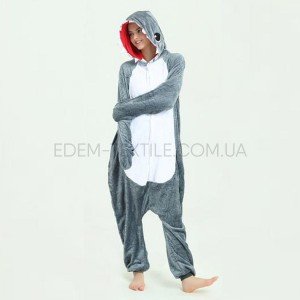 Детский Кигуруми Акула Серая Gray Shark , Рост 130