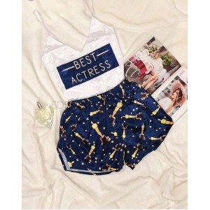 Женская пижама Saimeiqi Best Actress Шорты Топ Белый, L