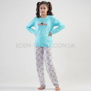 Пижамный комплект детский хлопок Vienetta 5740 Бирюзовый, Рост 164 (15-16 лет)