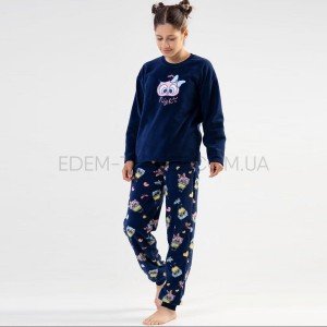 Флисовая пижама с брюками для девочки Vienetta 9899 Синий, Рост 164-170 (15-16 лет)