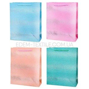 Подарочный пакет бумажный Точки 1349 , 26x32x12