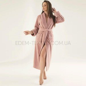 Халат Женский С Шалевым Воротником Nusa 6895 Пудровый, 3XL