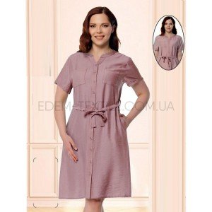 Женский легкий Халат штапель на пуговицах 33321 Пудровый, 3XL