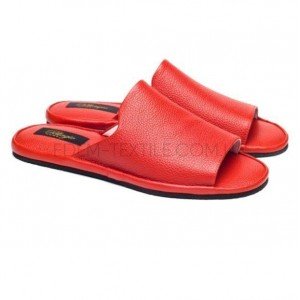 Кожаные женские открытые тапочки Pellagio 460 Красный, 40