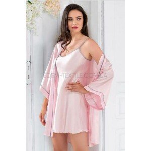 Комплект из ночной сорочка и халата 4852 Розовый, L Комплект из ночной сорочка и халата 4852 Розовый, L