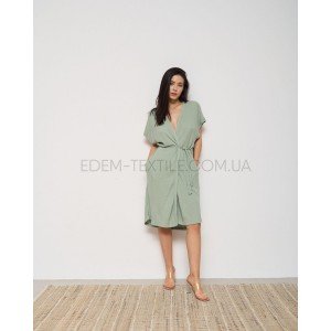 Вафельный женский халат с поясом 113002 Ментоловый, L