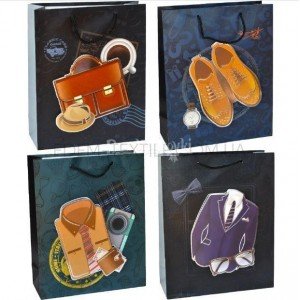 Бумажный пакет для подарка мужчине 2852 , 35х53х14