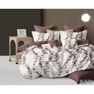 Комплект постельного белья сатин с принтом S543 , Евро
