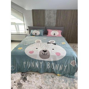 Зимнее плюшевое постельное белье Funny Bunny , Двуспальный