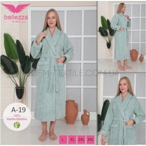 Качественный женский халат 100% Бамбук Bellezza А-19 Мятный, XL Качественный женский халат 100% Бамбук Bellezza А-19 Мятный, XL