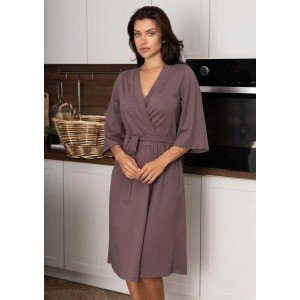 Красивый трикотажный халат для дома 1223 Roksana Шоколадный, 3XL