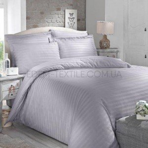 Турецкое Постельное белье Страйп Сатин Always Gri , Семейный