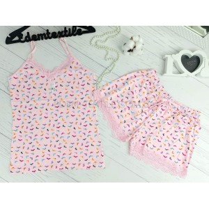 Пижама Майка и Шорты HNX с принтом Носочки Розовый, L Пижама Майка и Шорты HNX с принтом Носочки Розовый, L