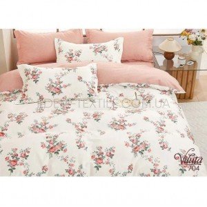 Постельное белье сатин принт Чайная роза 704 , Евро