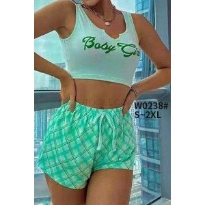 Пижама шорты и короткий топ Baby Girl 0238 Салатовый, L