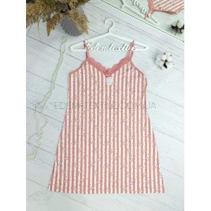 Ночнушка хлопок на тонких бретелях HNX Зайка