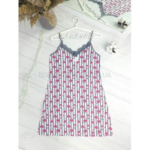 Сорочка женская хлопковая Полоска Сердечки Сорочка женская хлопковая Полоска Сердечки