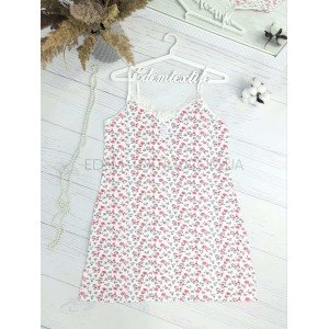 Ночная рубашка тонкие бретели Цветы и Сердечки