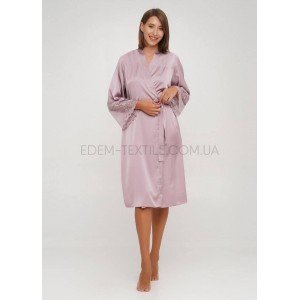 Шелковый легкий халат пеньюар для пышных 4000 Мокко, 2XL